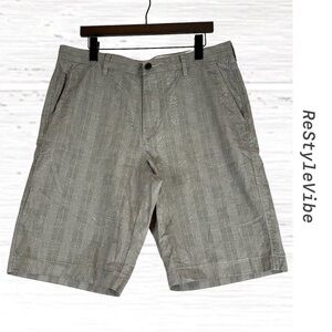 J CREW Men’s Size 36 Shorts Club Style Fit Plaid Pattern Flat Front